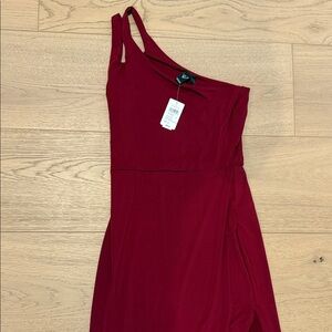 Windsor One-Shoulder Burgundy Dress